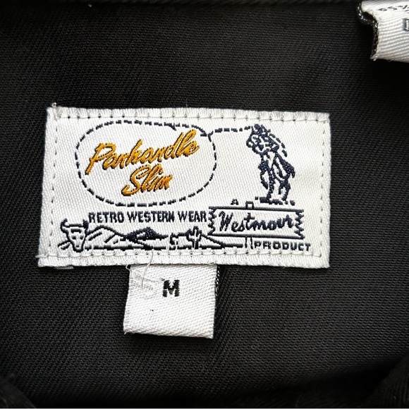 Panhandle Slim Retro Western Wear Long Sleeve Button Down Embroidered Shirt - Picture 3 of 7